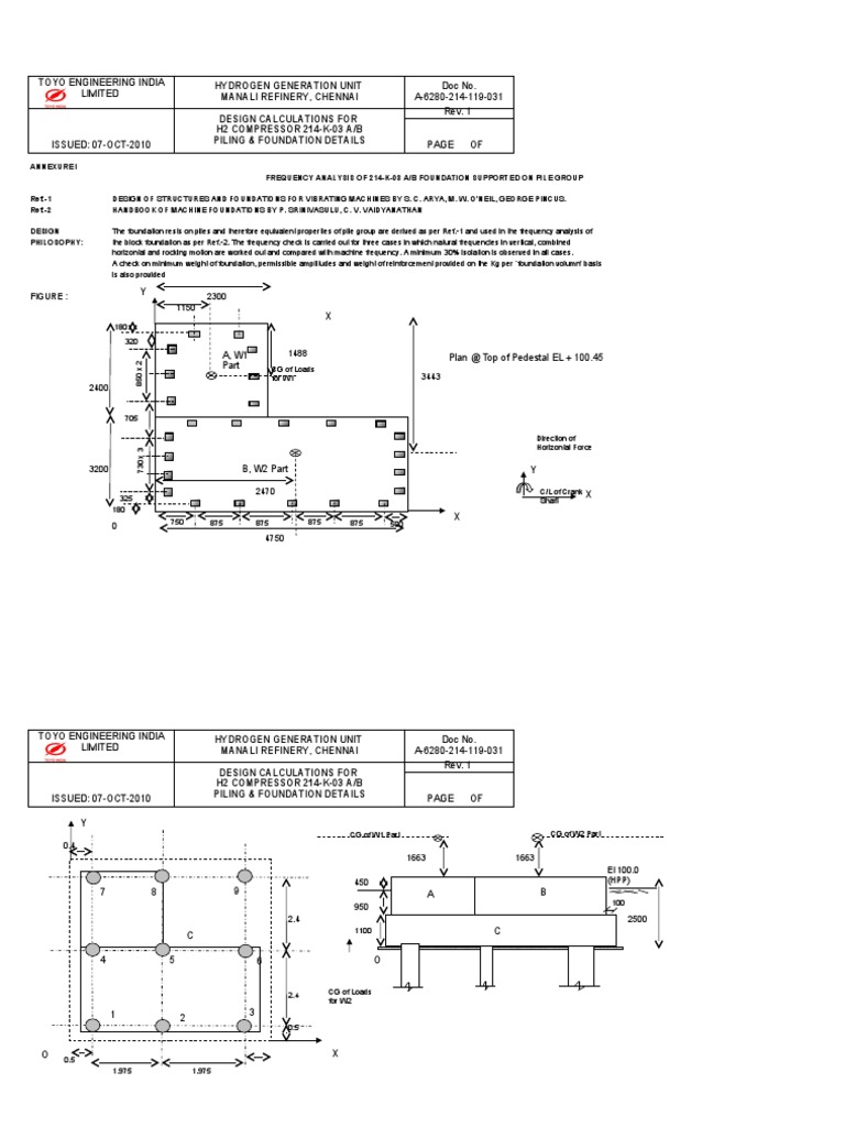 Frequency Analysis for H2 Compressor Foundation | PDF | Center Of Mass ...