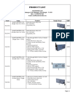 Product List: Model Name Features Sample Image MRP