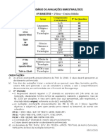 Calendario de Avaliações Bimestrais - 4bim - 1 em