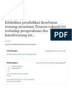 Efektifitas Pendidikan Kesehatan Tentang Imunisasi Tetanus Toksoid (TT) Terhadap Pengetahuan Ibu Hamiltentang Im..