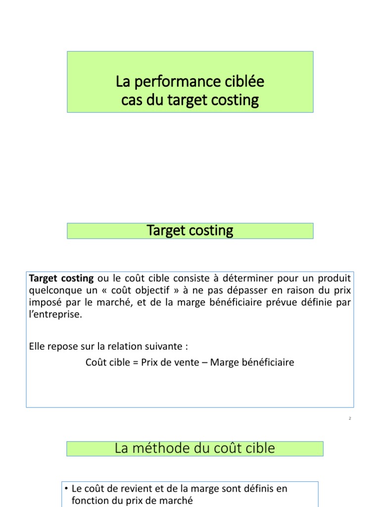 Calcul du Coût Cible pour ABCD et MONTV | PDF | Sodles | Business