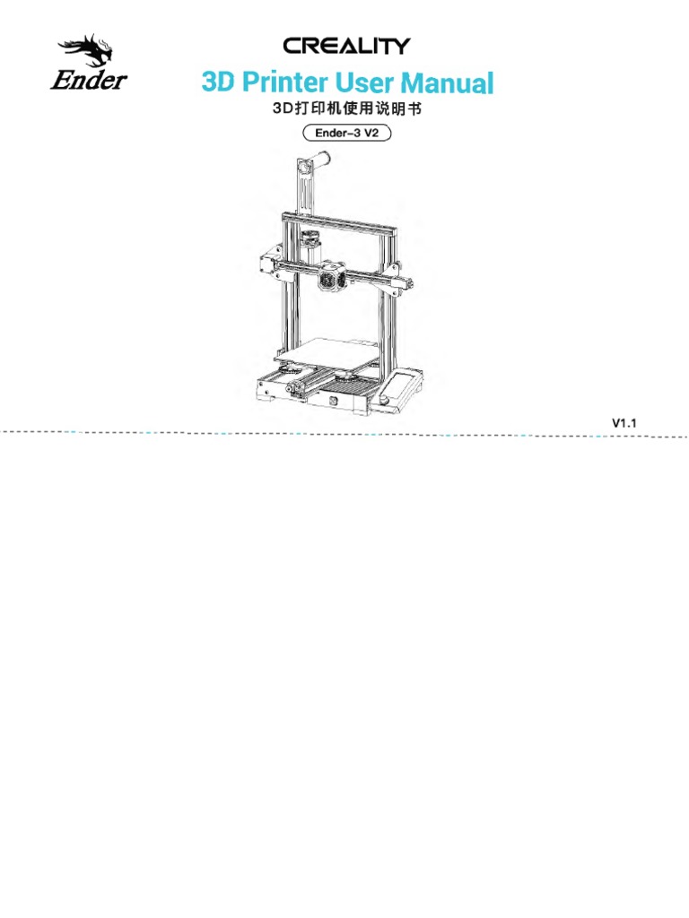 Creality Ender 3d Printer User Manual PDF Manufactured Goods