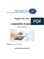 Comptabilité Analytique - Support de Cours Complet 2019-2020