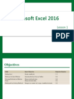 Microsoft Excel 2016: Lesson 1