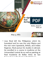 10 Significant Events That Transpired During Rizal Abroad.: Bobis, Airish P. Bsie 2A