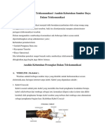 Analisis Kebutuhan Telekomunikasi Analisis Kebutuhan Sumber Daya Dalam Telekomunikasi