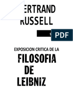 Russel, Bertrand - Exposicion Critica de La Filosofia de Leibniz