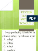Review Test in Mother Tongue 3 3rd Grading