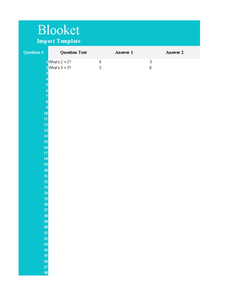 Blooket CSV Import Template Guide | PDF