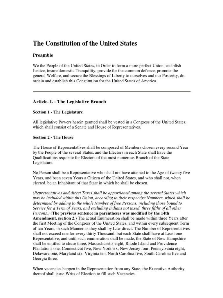 The Constitution of The United States | PDF