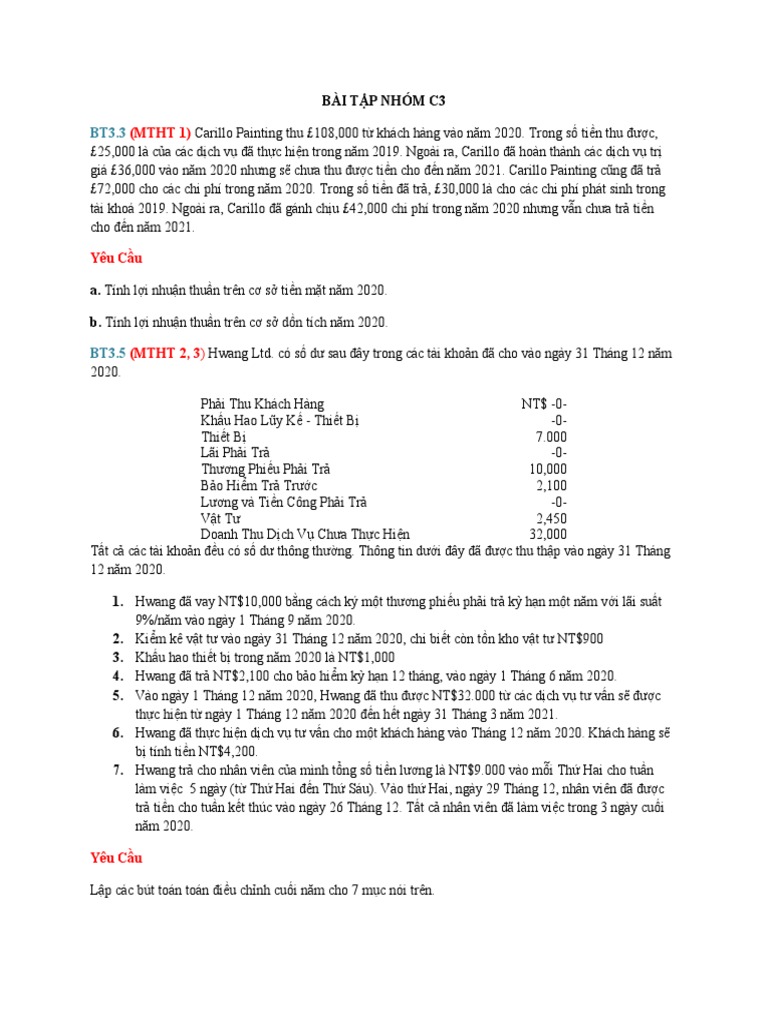 BÀI TẬP NHÓM C3 | PDF