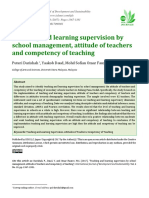 Teaching and Learning Supervision by School Management, Attitude of Teachers and Competency of Teaching