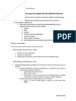 Recomendaciones limpieza consultorios externos