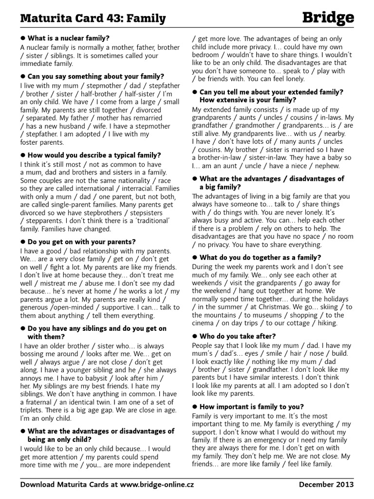 December 2013 Download Maturita Cards at WWW CZ PDF