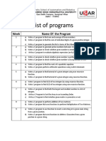 Program List ICT-151