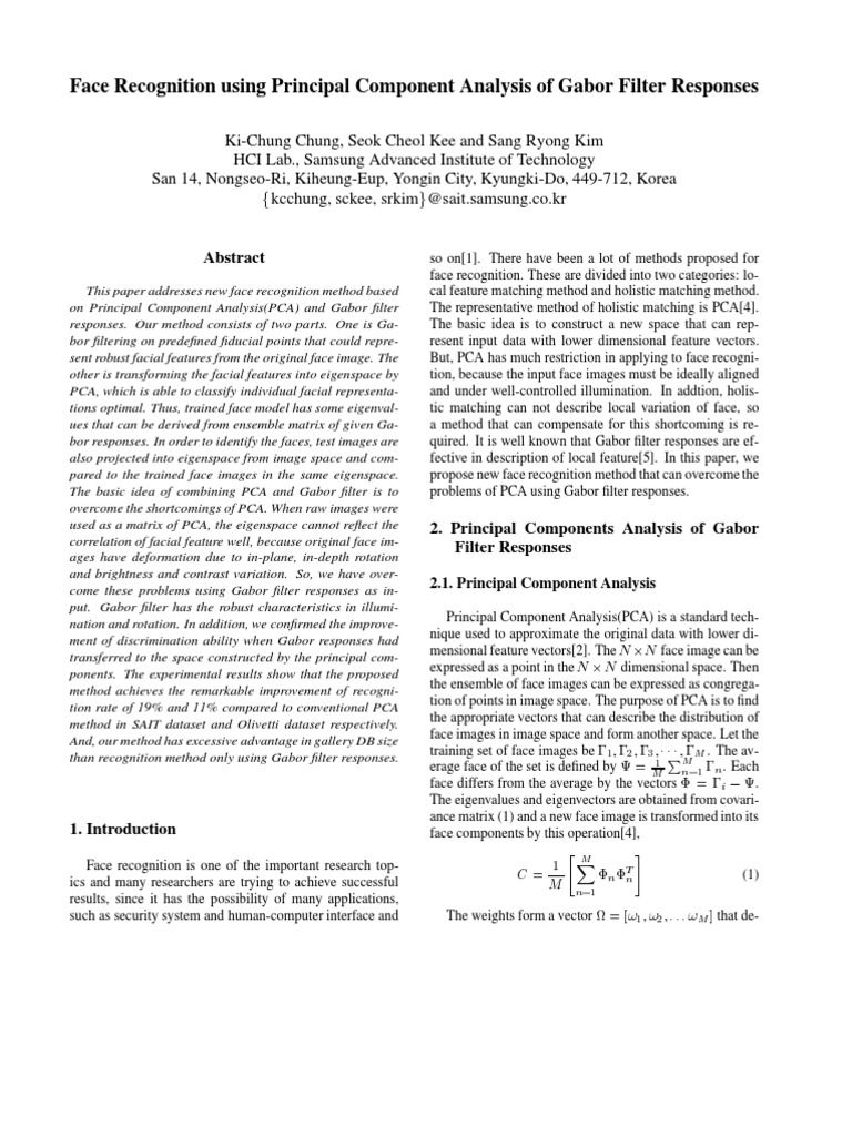 Advanced Face Recognition Method | PDF | Principal Component Analysis ...