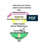 Historia 6º Primer Periodo Guia #01 2022