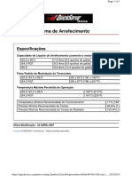 Especificações arrefecimento