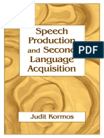 Speech Production and Second Language Acquisition Cognitive Science and Second Language Acquisition