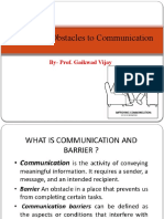 Barriers or Obstacles To Communication: By-Prof. Gaikwad Vijay