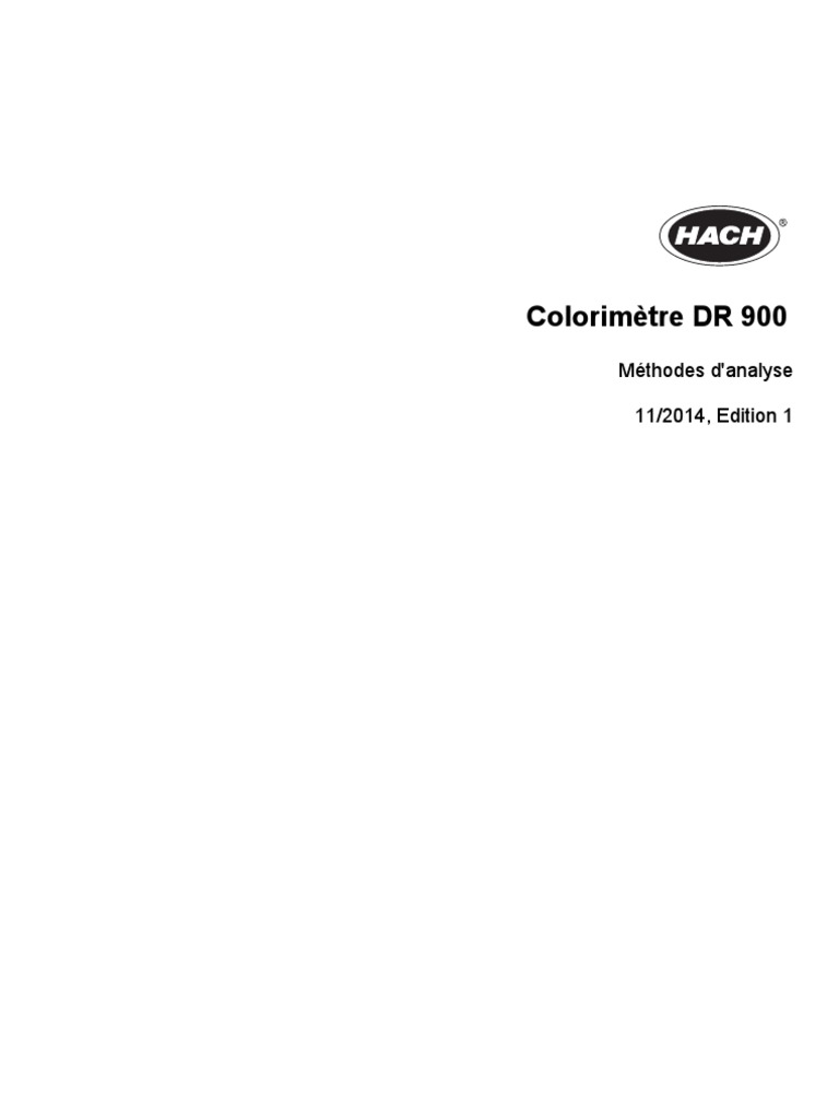 DR900 Procedures French PDF Nitrogène Eau