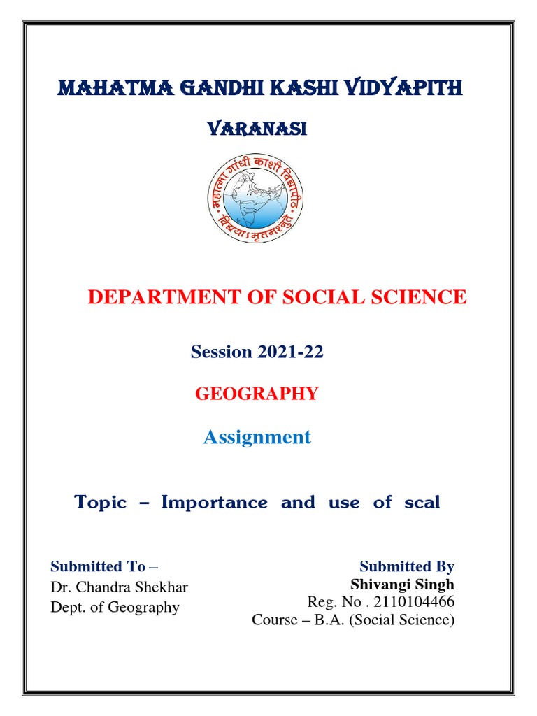 Mahatma Gandhi Kashi Vidyapith: Department of Social Science | PDF ...