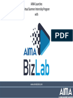 Virtual Summer Internship With AIMA BizLab