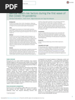 Mental Health Risk Factors During The First Wave of The Covid 19 Pandemic