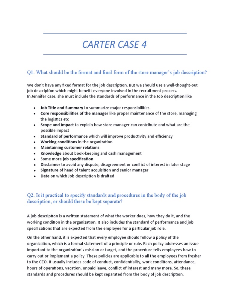 Carter 4 PDF Employment Specification (Technical Standard)