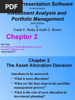 Chapter 2 The Asset Allocation Decision