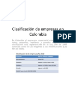 Clasificación de Empresas en Colombia