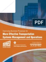 More Effective Transportation Systems Management and Operations