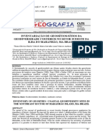 Inventariação de Geossítios Sítios Da Geodiversidade Costeiros No Setor Sudeste Da Ilha Do Maranhão, Ma Brasil