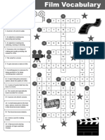 Film Vocabulary Crossword Fun Activities Games Oneonone Activities Reading C 20680