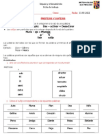 6° Basico Ficha de Trabajo Prefijo y Sufijo