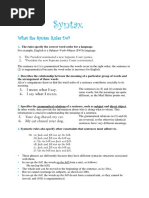 Syntax: What The Syntax Rules Do?