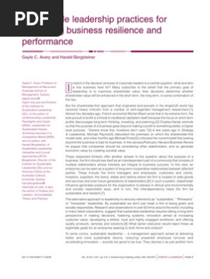 Sustainable Leadership