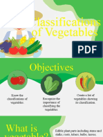 Classification & Components of Vegetables