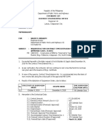 Memorandum FOR: Cotabato 1St District Engineering Office