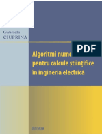 Algoritmi Numerici Pentru Calcule Stiintifice in Ingineria Electrica - Gabriela Ciuprina Upb Elth (2013)