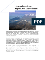 La Leyenda Entre El Popocatépetl y El Iztaccíhuatl