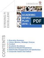 Academic Development Plan 2016 - 2021: Striving For Excellence
