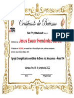 Certificado Batismo Jesus Ewuar 19/12/2021