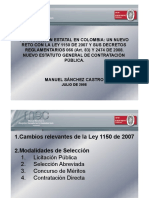 Contratación Estatal en Colombia Manuel Castro 2008