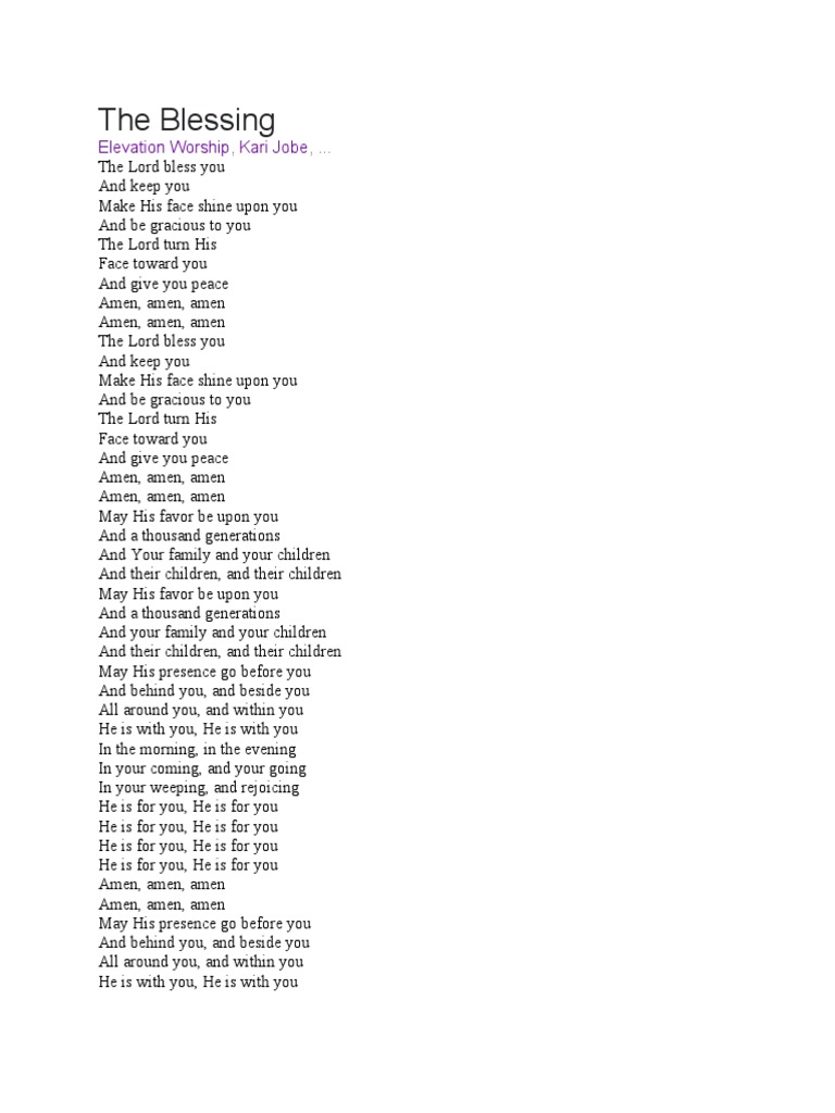 blessing 歌詞