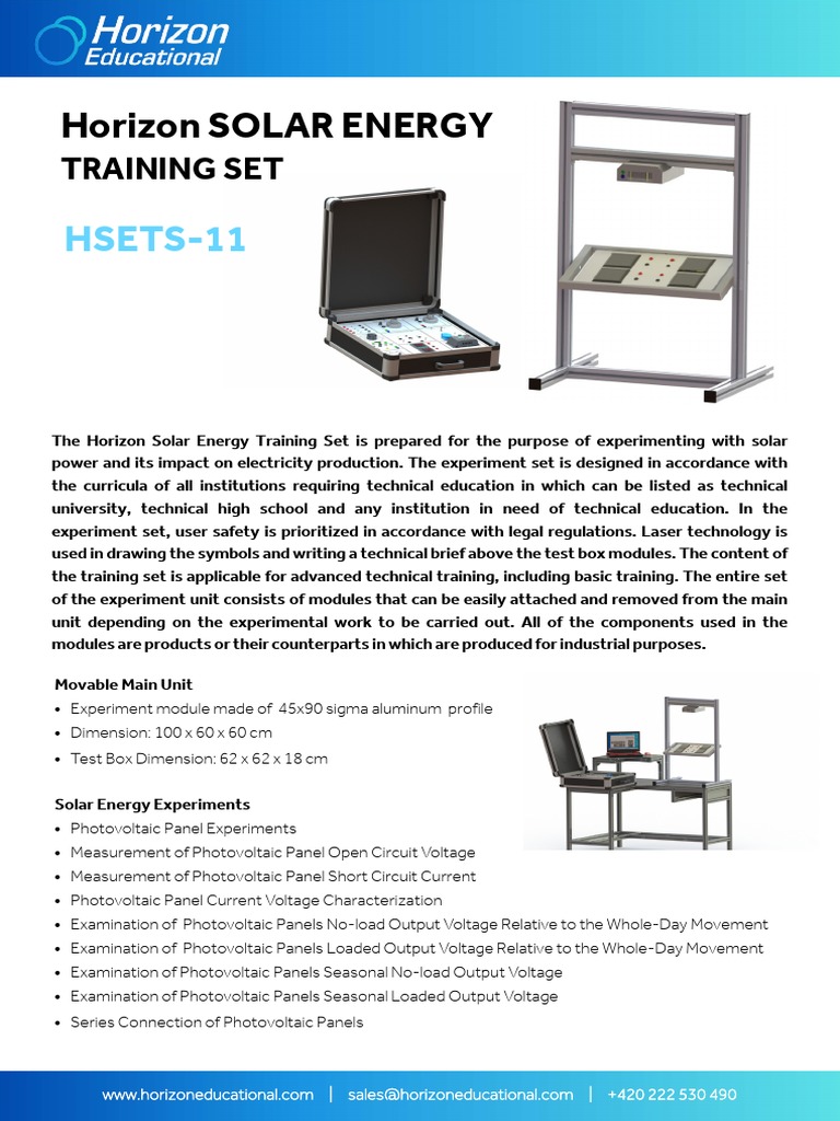 Solar Energy Training Set Guide | PDF | Photovoltaics | Photovoltaic System
