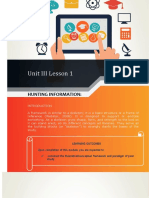 Unit III Lesson 1: Hunting Information