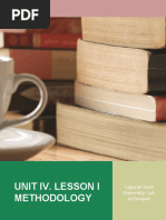 Unit Iv. Lesson I Methodology: Cagayan State University-Lal - Lo Campus