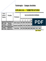 1º Semestre Noturno - Encontros Disciplinas Ava