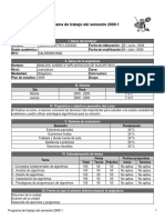 Programa de trabajo del semestre 2009-1